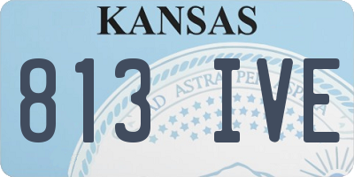 KS license plate 813IVE