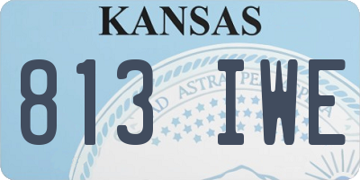 KS license plate 813IWE