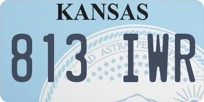 KS license plate 813IWR