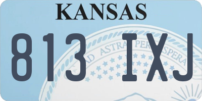 KS license plate 813IXJ