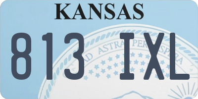 KS license plate 813IXL