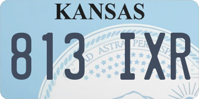 KS license plate 813IXR