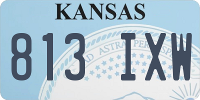 KS license plate 813IXW