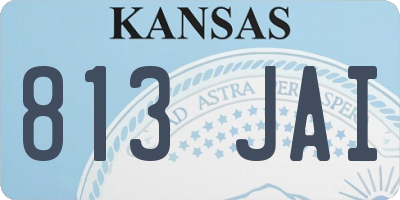 KS license plate 813JAI