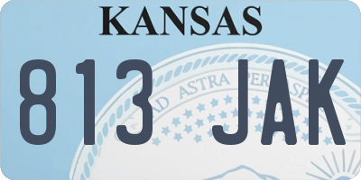 KS license plate 813JAK