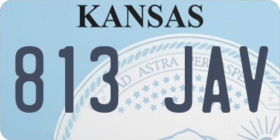 KS license plate 813JAV