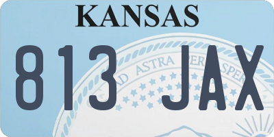 KS license plate 813JAX