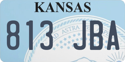 KS license plate 813JBA