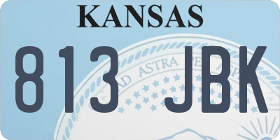 KS license plate 813JBK