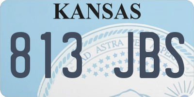 KS license plate 813JBS