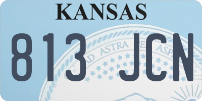 KS license plate 813JCN