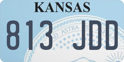 KS license plate 813JDD