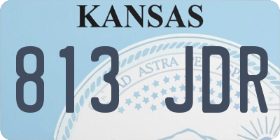 KS license plate 813JDR