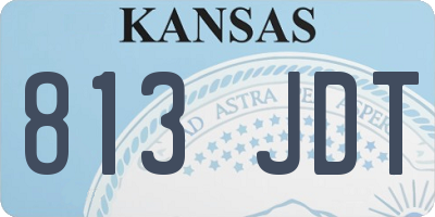 KS license plate 813JDT