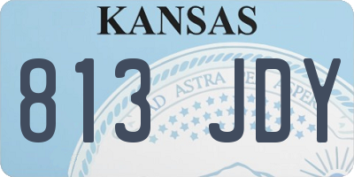 KS license plate 813JDY