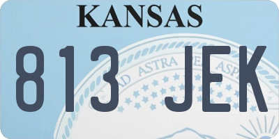 KS license plate 813JEK