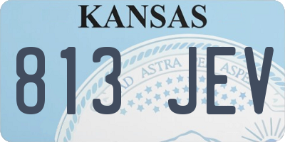 KS license plate 813JEV