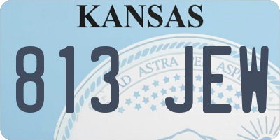 KS license plate 813JEW