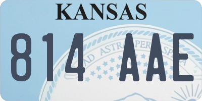 KS license plate 814AAE