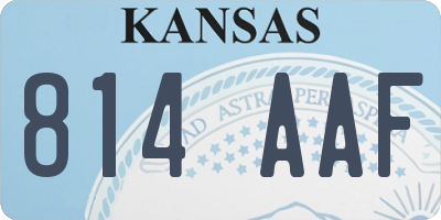 KS license plate 814AAF