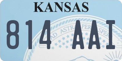 KS license plate 814AAI