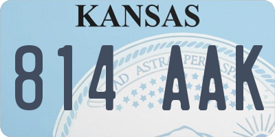 KS license plate 814AAK