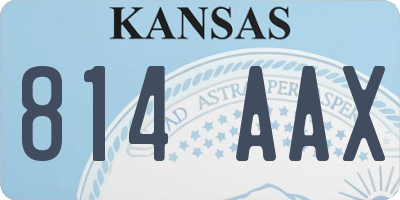 KS license plate 814AAX