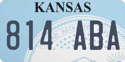 KS license plate 814ABA