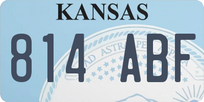 KS license plate 814ABF