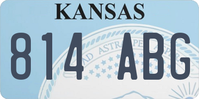 KS license plate 814ABG