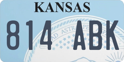 KS license plate 814ABK