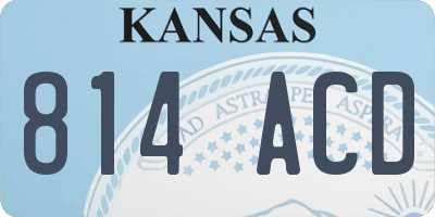 KS license plate 814ACD