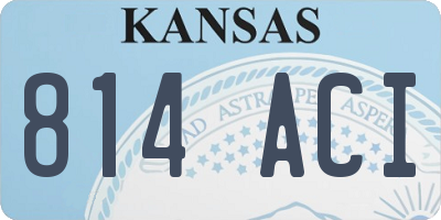 KS license plate 814ACI