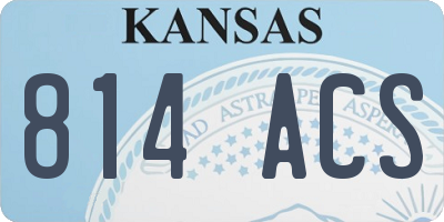 KS license plate 814ACS