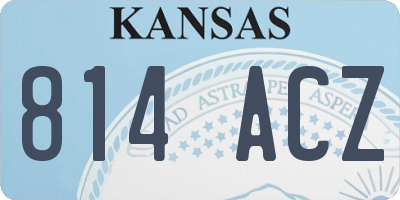 KS license plate 814ACZ