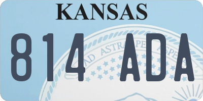 KS license plate 814ADA