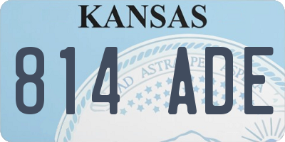 KS license plate 814ADE
