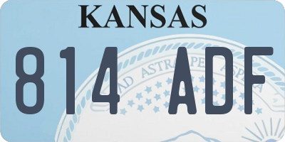 KS license plate 814ADF