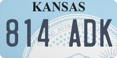 KS license plate 814ADK