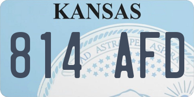 KS license plate 814AFD