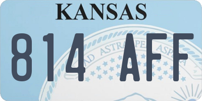 KS license plate 814AFF
