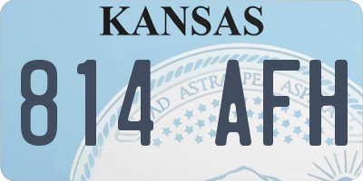 KS license plate 814AFH