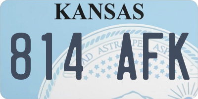 KS license plate 814AFK