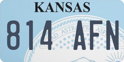 KS license plate 814AFN