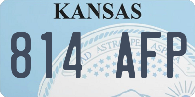 KS license plate 814AFP
