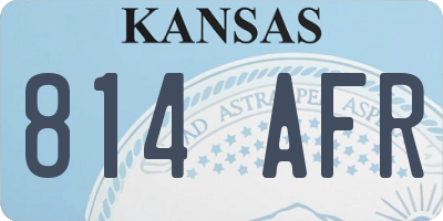 KS license plate 814AFR