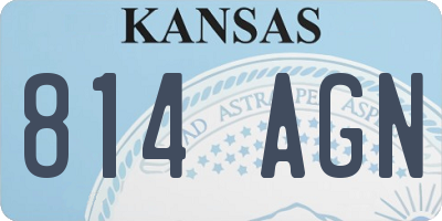 KS license plate 814AGN