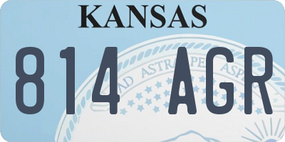 KS license plate 814AGR