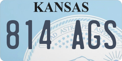 KS license plate 814AGS