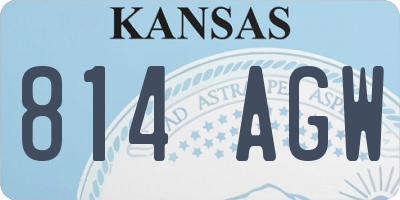 KS license plate 814AGW